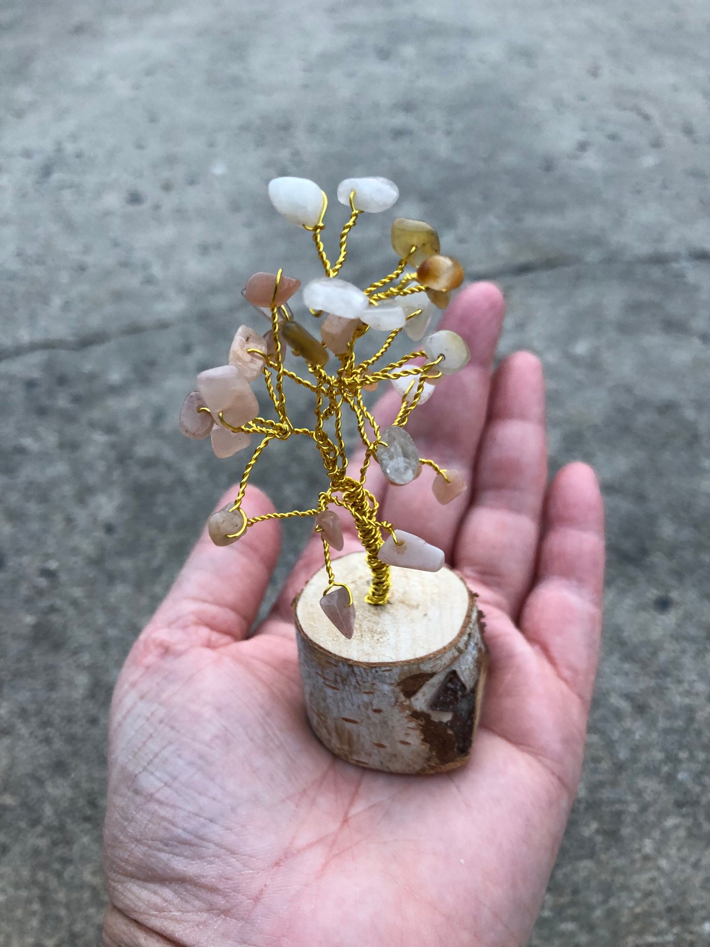 Small Sunstone and Quartz Tree