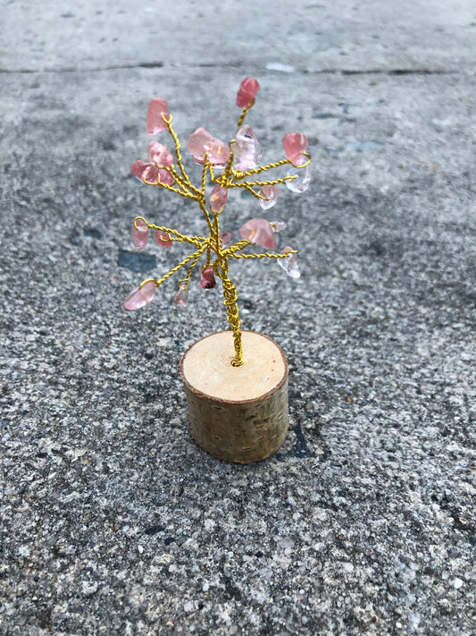 Small Cherry Quartz Tree